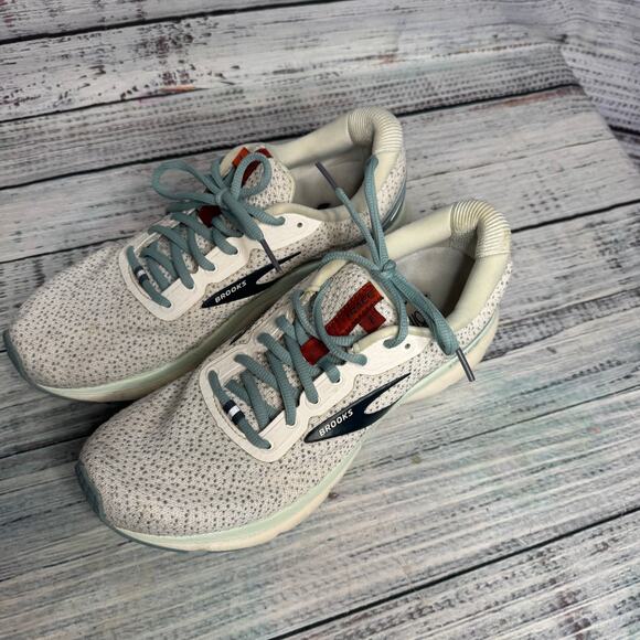 Brooks Trace 2 Running Shoes White Teal Lightweight Cushion Comfort 10.5 - Picture 3 of 4